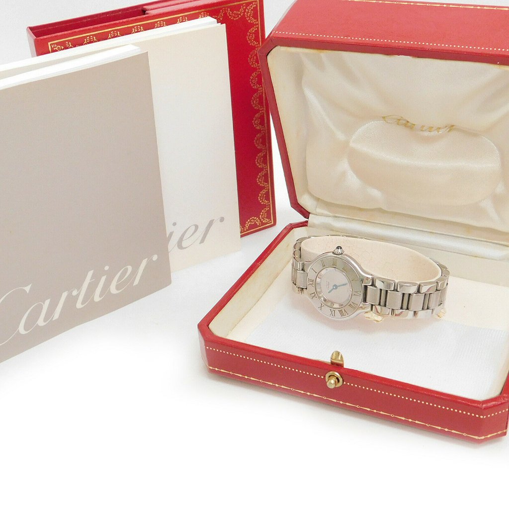 Cartier Silver Ladies Watch With Box  Booklet